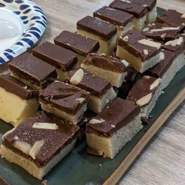 Chocolate Badam Burfi.