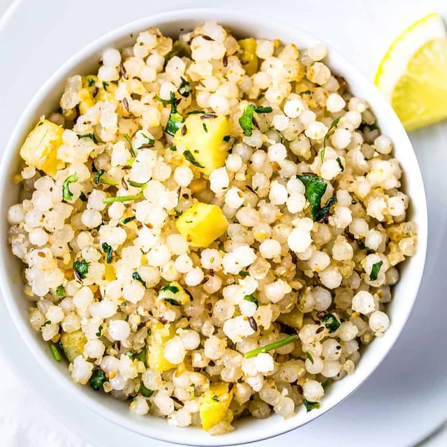 Sabudana Khichdi With Yogurt.