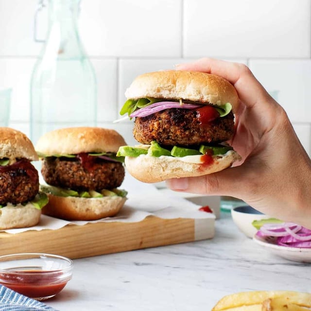 Veggie Burger (2) With Fries.